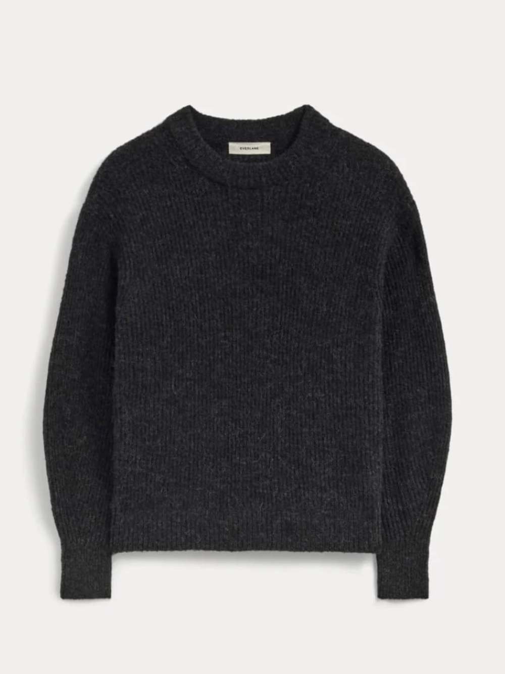 Everlane Cocoon Crew Alpaca-Blend Sweater - Heathers Black, S, EUC